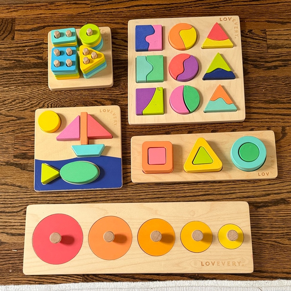 Lovevery Colorful Wooden Puzzle Set for Kids